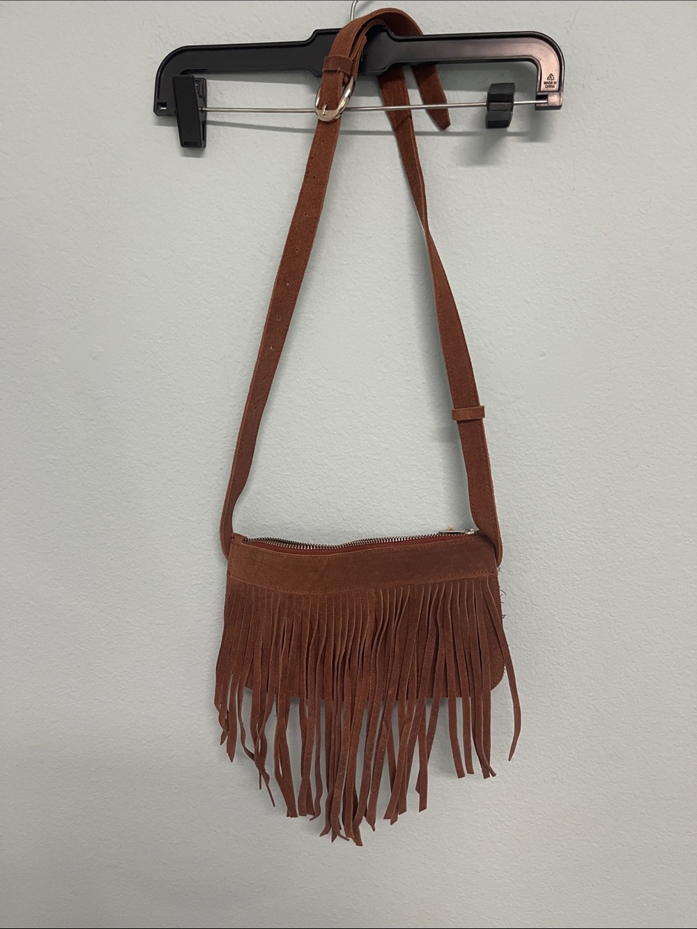 Brown Suede Fringe Crossbody Bag - Lightweight Women’s Shoulder Bag